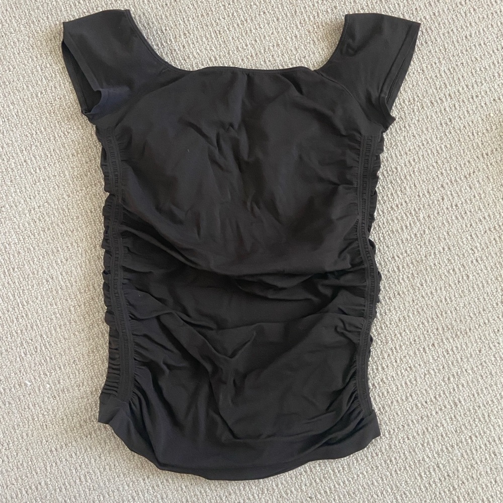 Last Tango Black/Brown off the shoulder stretchy tight shirt